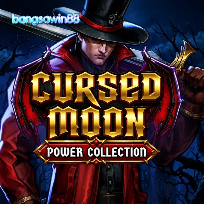 Tampilan visual slot Cursed Moon Power Collection dengan elemen gothic